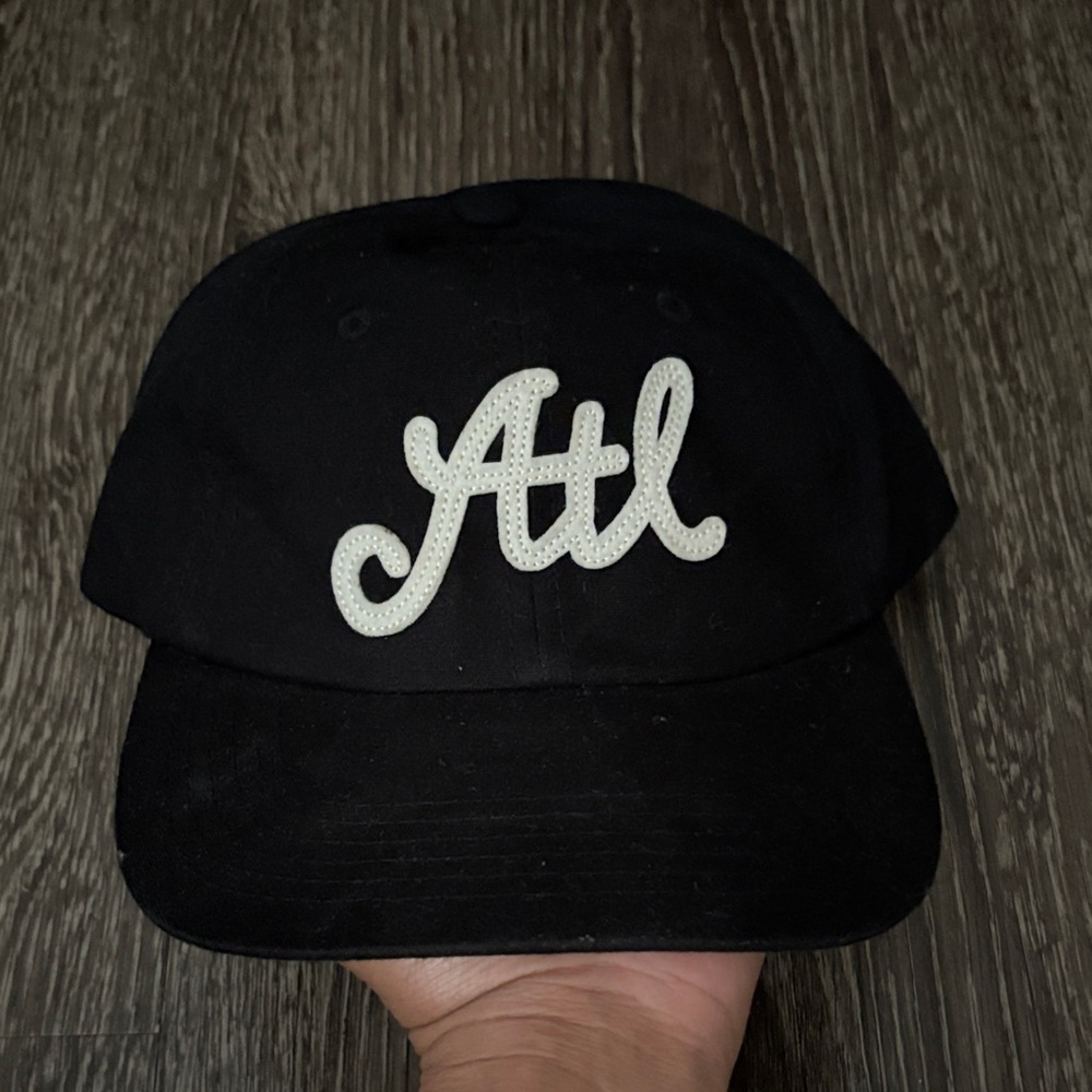 Black Cap with White 'Atl' Embroidery
